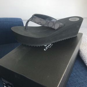 Coach wedge flip flops